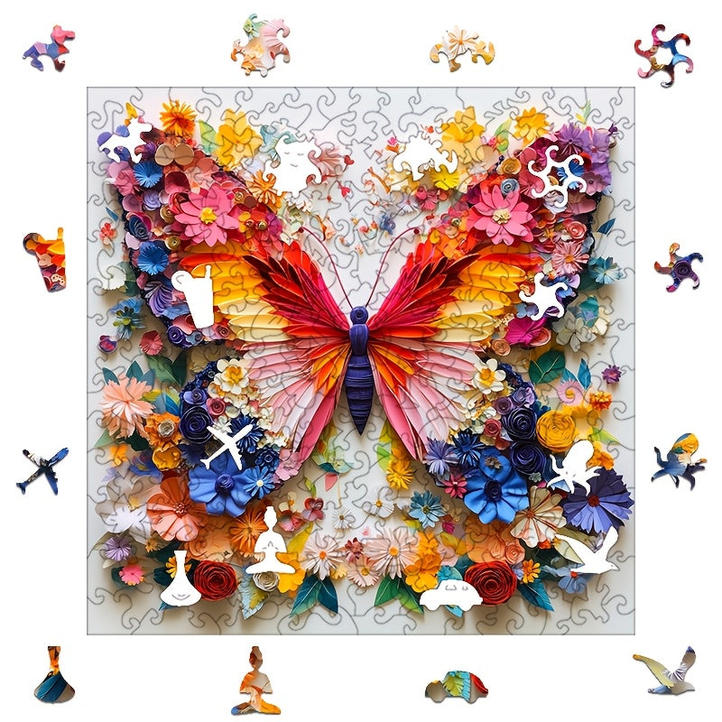 Colorful Butterfly Wooden Puzzle High Difficulty Magic Brain Teaser