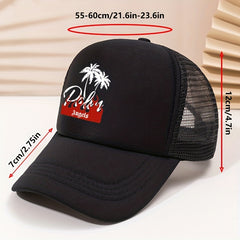Flame Coconut Tree Baseball Cap Unisex Trucker Hat