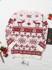 Christmas Casual Sweater Women's Plus Graphic Print Long Sleeve