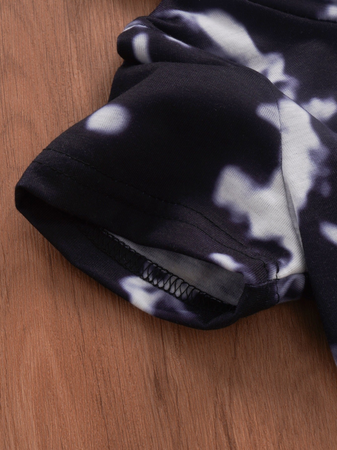 2pcs Boys Tie Dye Hooded Set Short Sleeve