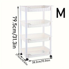 Plastic Storage Rack with Wheels for Snacks Toys Kitchen Seasoning Sto