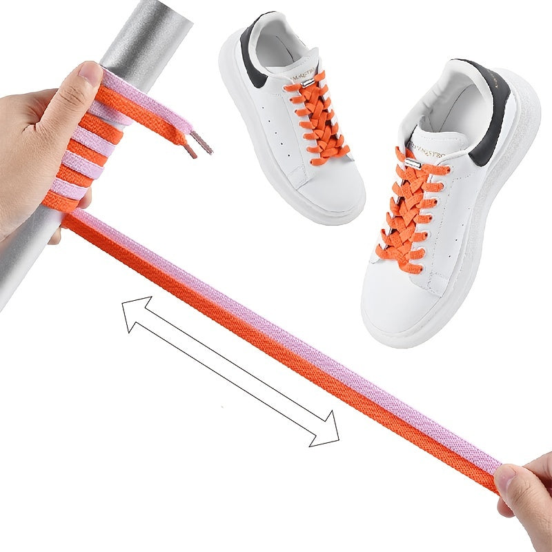 Elastic Sports Shoelaces for Running with 2 Screw Buckles