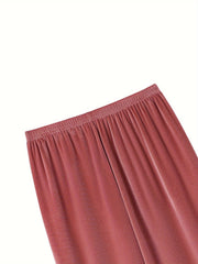 Velvet Lounge Pants Elastic Waist Medium Stretch