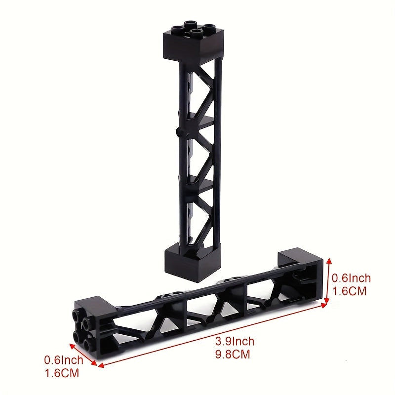 Tech Building Blocks Set with 2x10 Column Train Track Support