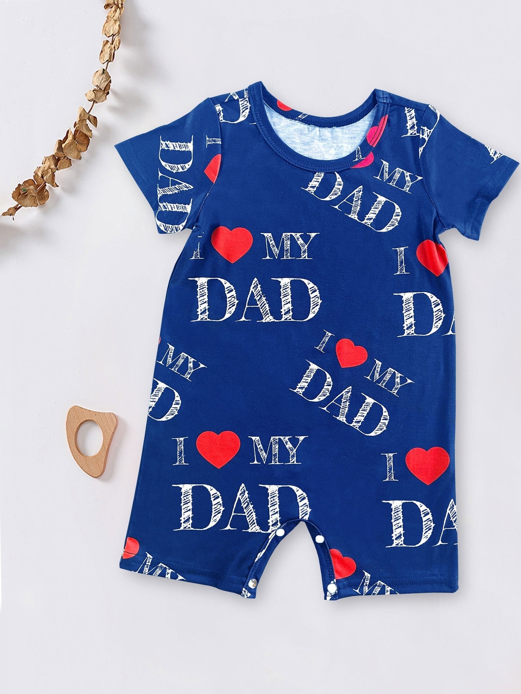 Baby Boys Casual I Love My Dad Romper Jumpsuit