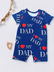 Baby Boys Casual I Love My Dad Romper Jumpsuit
