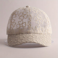 Flower Embroidery Mesh Baseball Cap Sunshade Dad Hat Lightweight Sun Hats