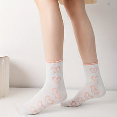5 Pairs Floral & Plaid Print Socks for Women