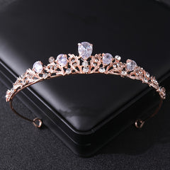 Crystal Zircon Princess Tiara for Bride Pageant Crown