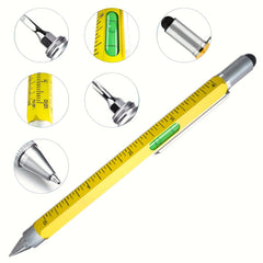 6-In-1 Multitool Pen - Tech Pen with Ballpoint, Ruler, Stylus