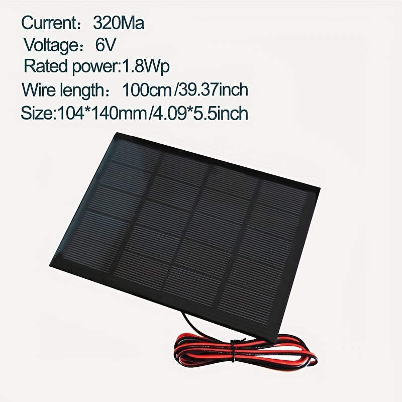 Solar Panel Outdoor 104mm 6V 320MA 1 8Wp DIY Epoxy Board PET Power Generation