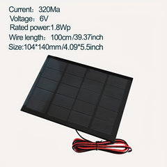 Solar Panel Outdoor 104mm 6V 320MA 1 8Wp DIY Epoxy Board PET Power Generation