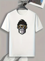 Monkey Print Men's Comfy T-shirt for Outdoor Summer
