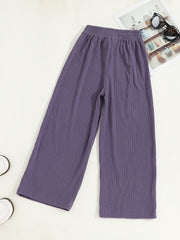 Girls Loose Trousers Elastic Waist Wide Leg Pants Kids Clothes