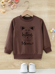 Girls Fun 'Are You Kitten Me' Round Neck Active Pullovers