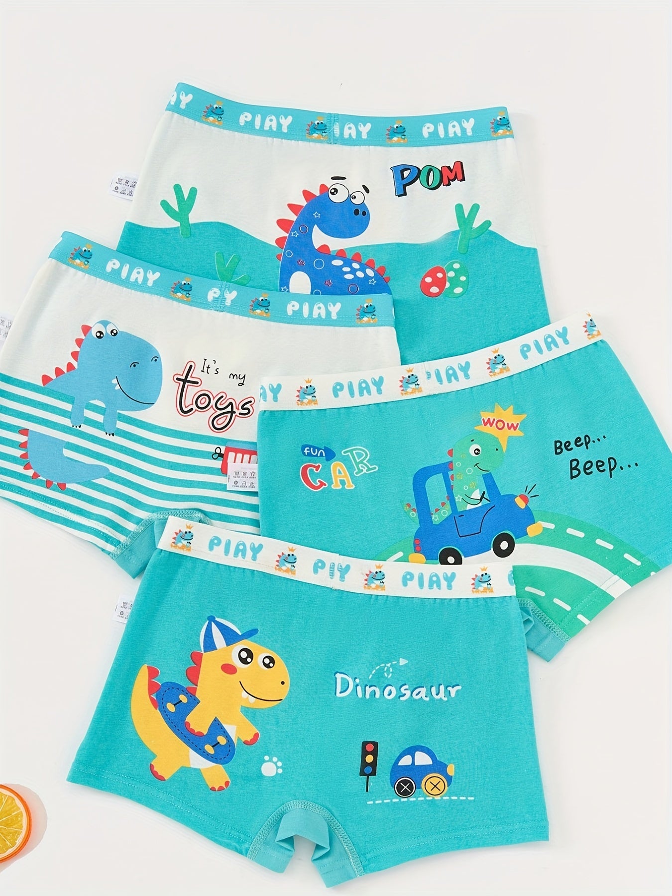 4pcs Boys Helicopter Fire Truck Bulldozer Boxer Briefs Underwear