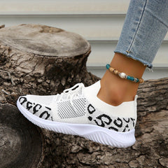 Leopard Print Sneakers Lightweight Running Shoes