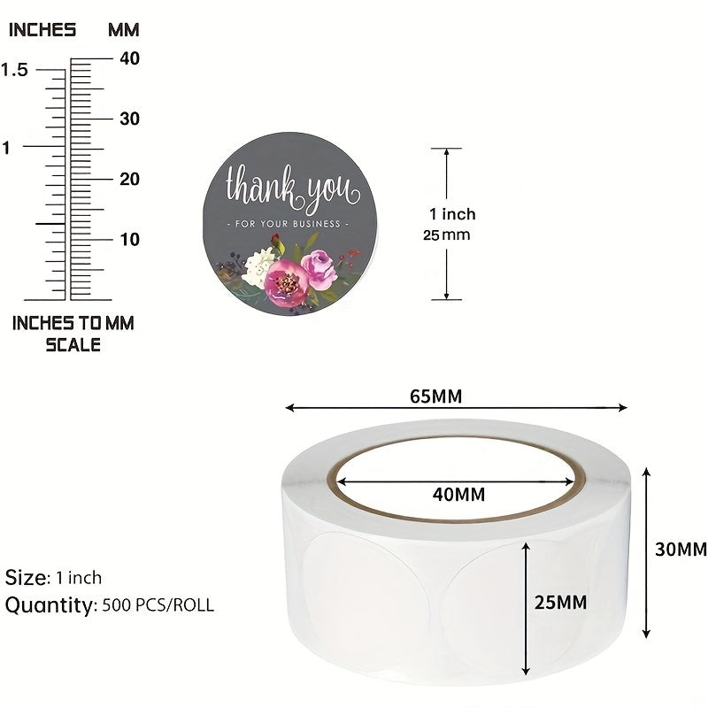 500pcs Thank You Stickers Grey Labels For DIY Stickers