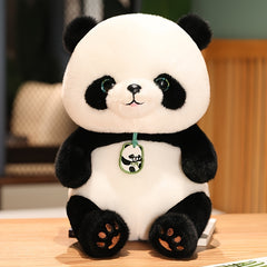 9in Panda Plush Toy with Expressive Eyes & Carrot Tail