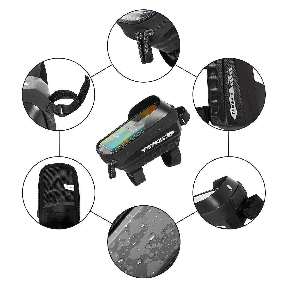 MTB Front Handlerbar Bag Rainproof 17 Phone Case Bike Top Tube Bag