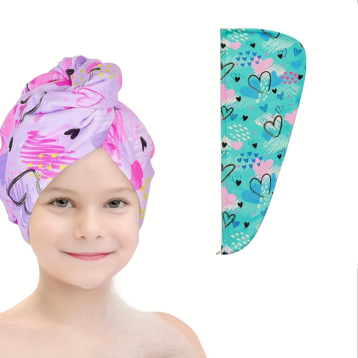Cartoon Pattern Hair Towel Soft Drying Cap