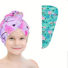 Cartoon Pattern Hair Towel Soft Drying Cap