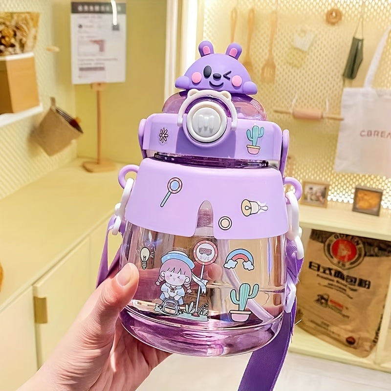 1200ml Big Belly Cup Handle Strap Water Bottle