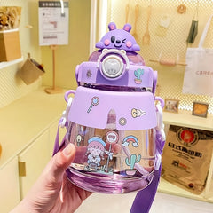 1200ml Big Belly Cup Handle Strap Water Bottle