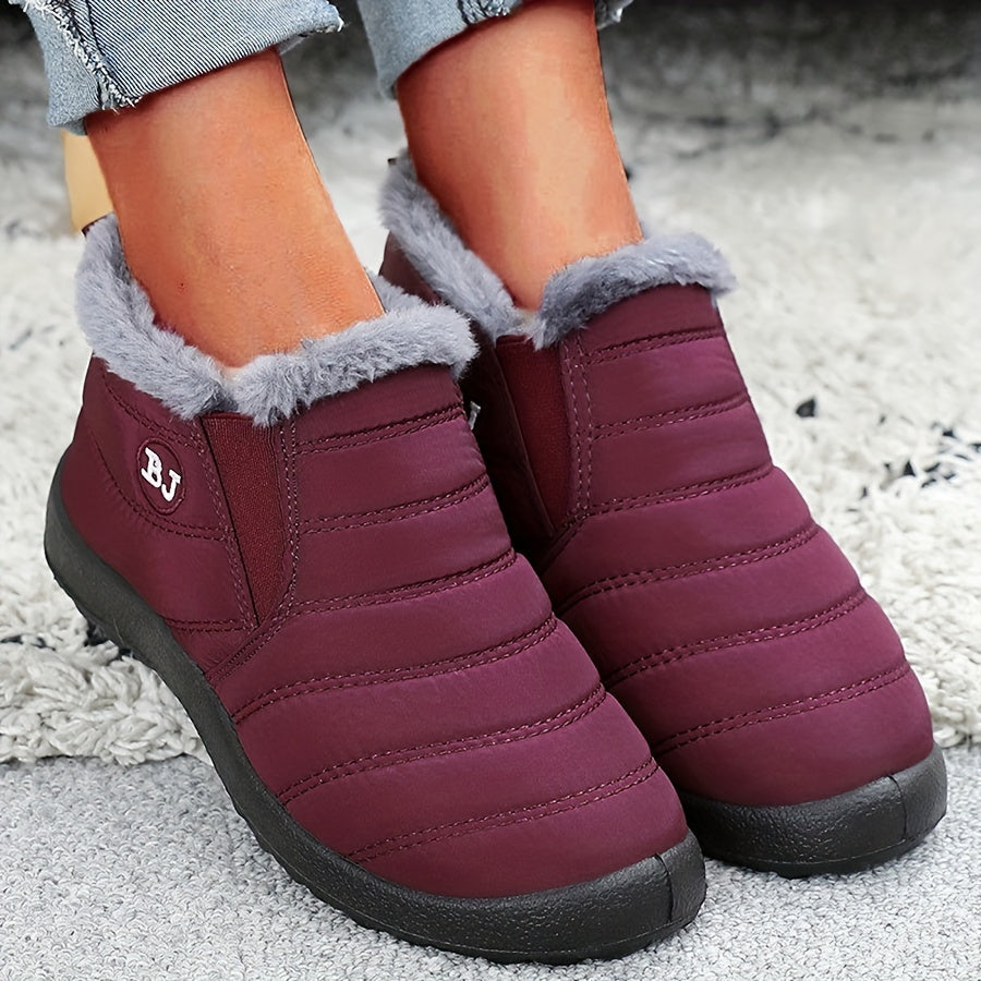 Women's Winter Snow Boots Waterproof Lightweight Slip-on Warm Ankle Boots