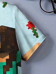 Pixel Friends 3D Print T Shirt Boys Toddler Short Sleeve Crew Neck