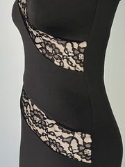 One Shoulder Lace Asymmetrical Dress Women's Clothing