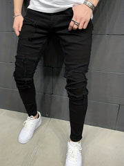 Men's Casual Street Style Stretch Jeans With Pockets