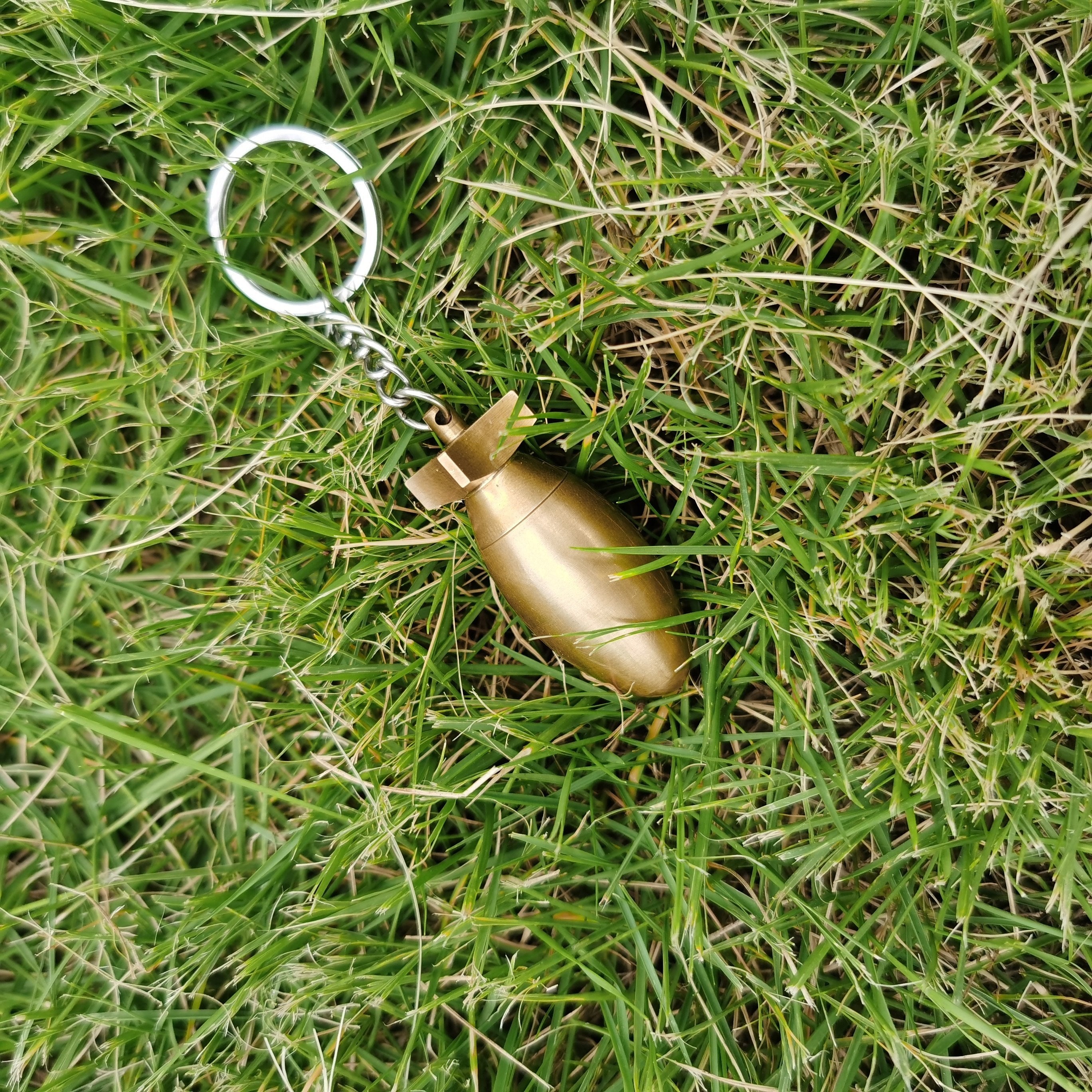 Creative Bomb Shaped Medicine Bottle Keychain Waterproof Sealed Jar Pendant