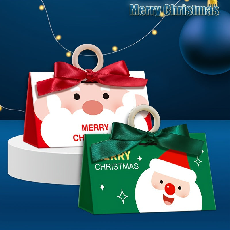 Christmas Gift Bags With Wooden Bracelet Handle - Set of 6