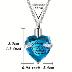 Pet Ashes Memorial Jewelry Heart Shaped Birthstone Cremation Urn Necklace