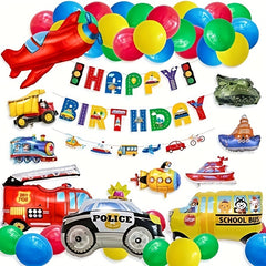 60pcs Transport Vehicle Party Decor Balloon Sticker Set