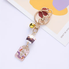 Alloy Cat Lucky Charm Keychain Bag Key Decoration Year Gift