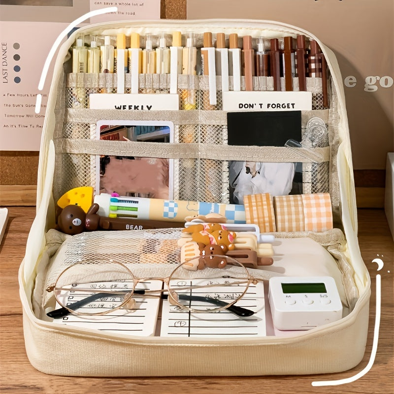 Portable Stationery Bag Pencil Case Large Capacity Organizer