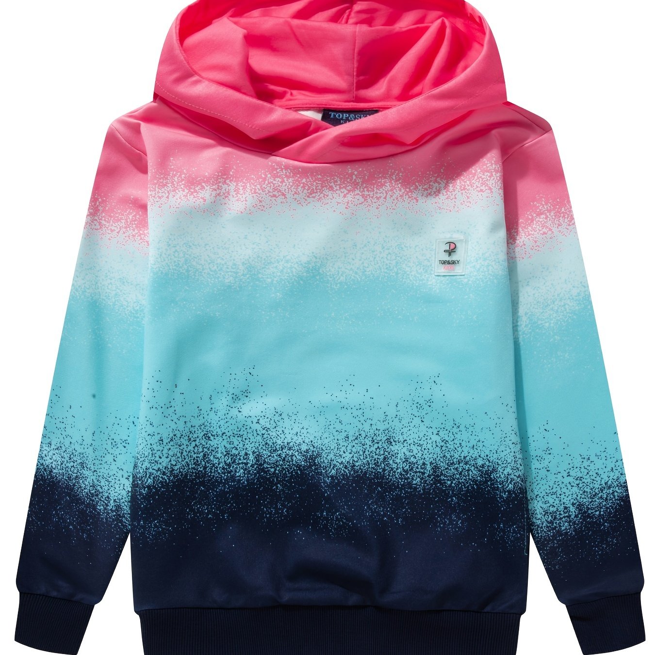 Girls Gradient Hoodie Long Sleeve Pullover Sweatshirt Top Kids Clothes