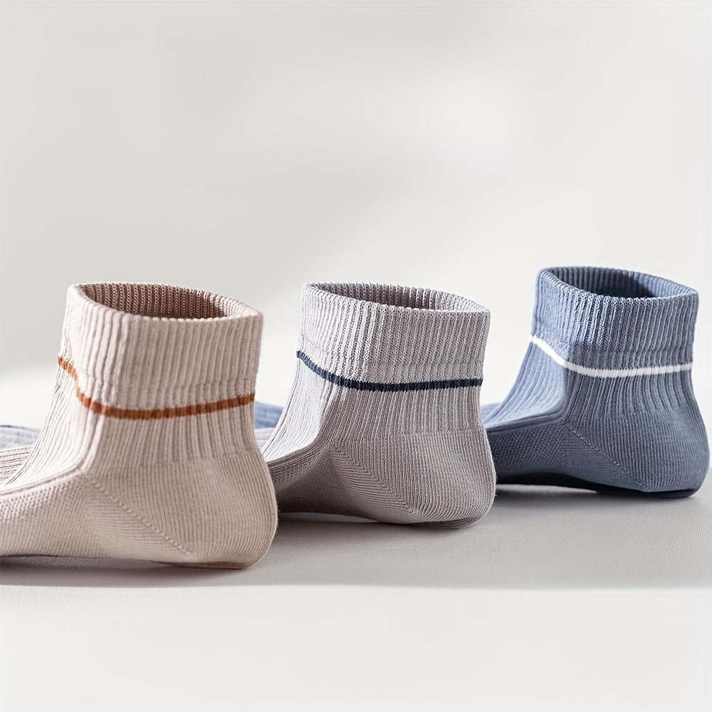 5 Pairs Ribbed Ankle Socks Soft Lightweight Low Cut Women's Stockings