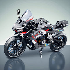 Sports Motorcycle Building Blocks Set Functional Suspension ABS Plastic