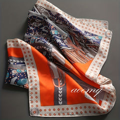 Silk Feeling Square Scarf Thin Breathable Neck Scarf Tie Dye Hairband