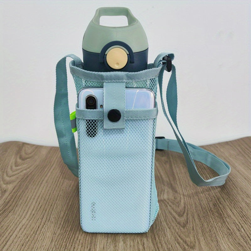 Water Bottle Holder Bag with Adjustable Shoulder Strap for Outdoor Activities