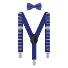 Boys Polka Dots Print Suspenders With Bow