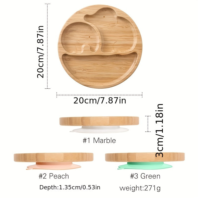 Baby Bamboo Wood Dinner Plate For Fruit Bread Salad Food