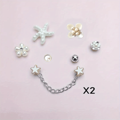 14pcs Crocodile Sandal Topper DIY Removable Flower Buckle