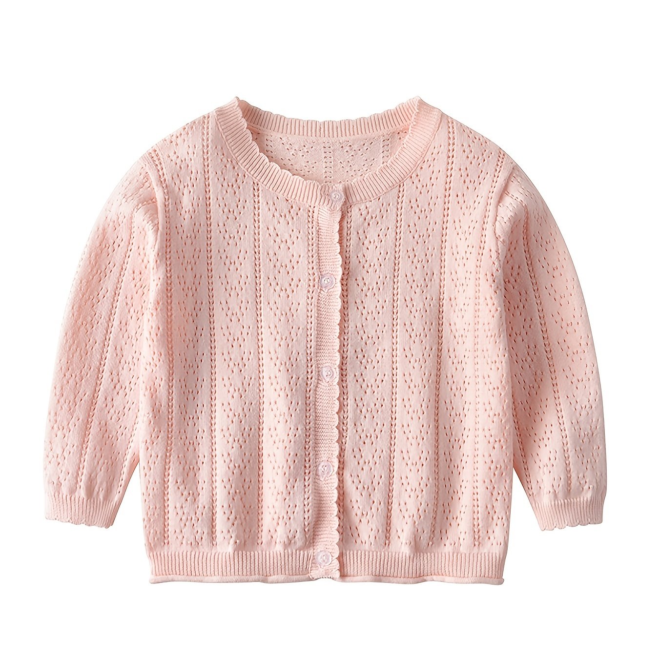 Girls Hollow Out Long Sleeve Button Up Cardigan Baby Kids Clothes