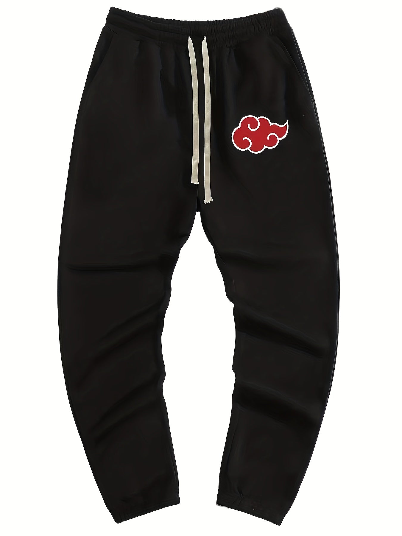 Anime Cloud Print Drawstring Sweatpants Loose Fit Pants Men's Casual Joggers