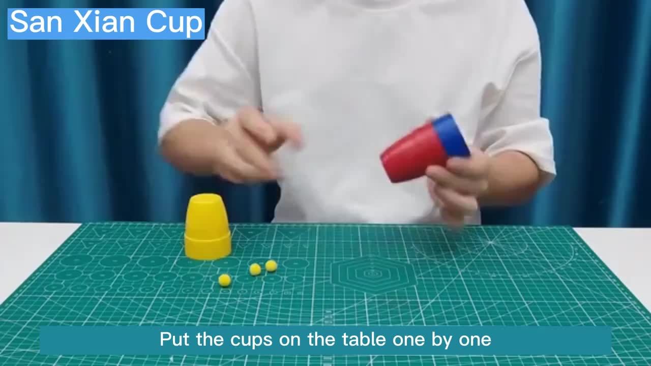 Sanxian Guidong Magic Cups Set Plastic Close Up Magic Trick Novelty Toy