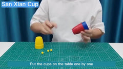 Sanxian Guidong Magic Cups Set Plastic Close Up Magic Trick Novelty Toy